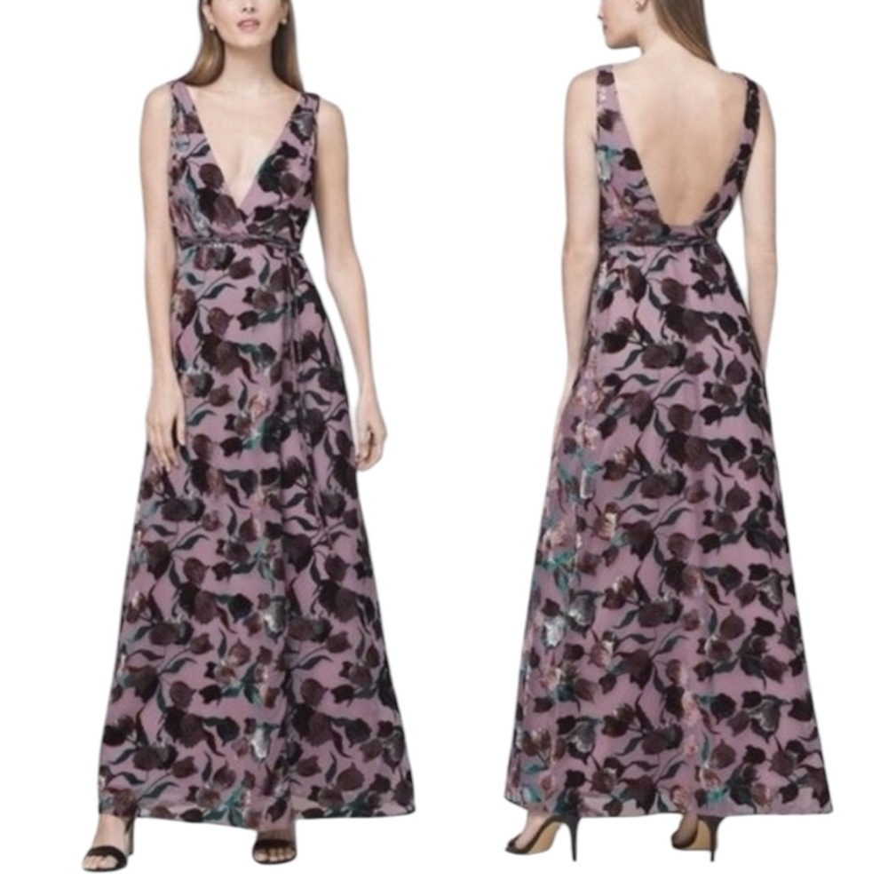 AIDAN MATTOX Sancia Floral Wrap‎ Maxi Dress. Size 2